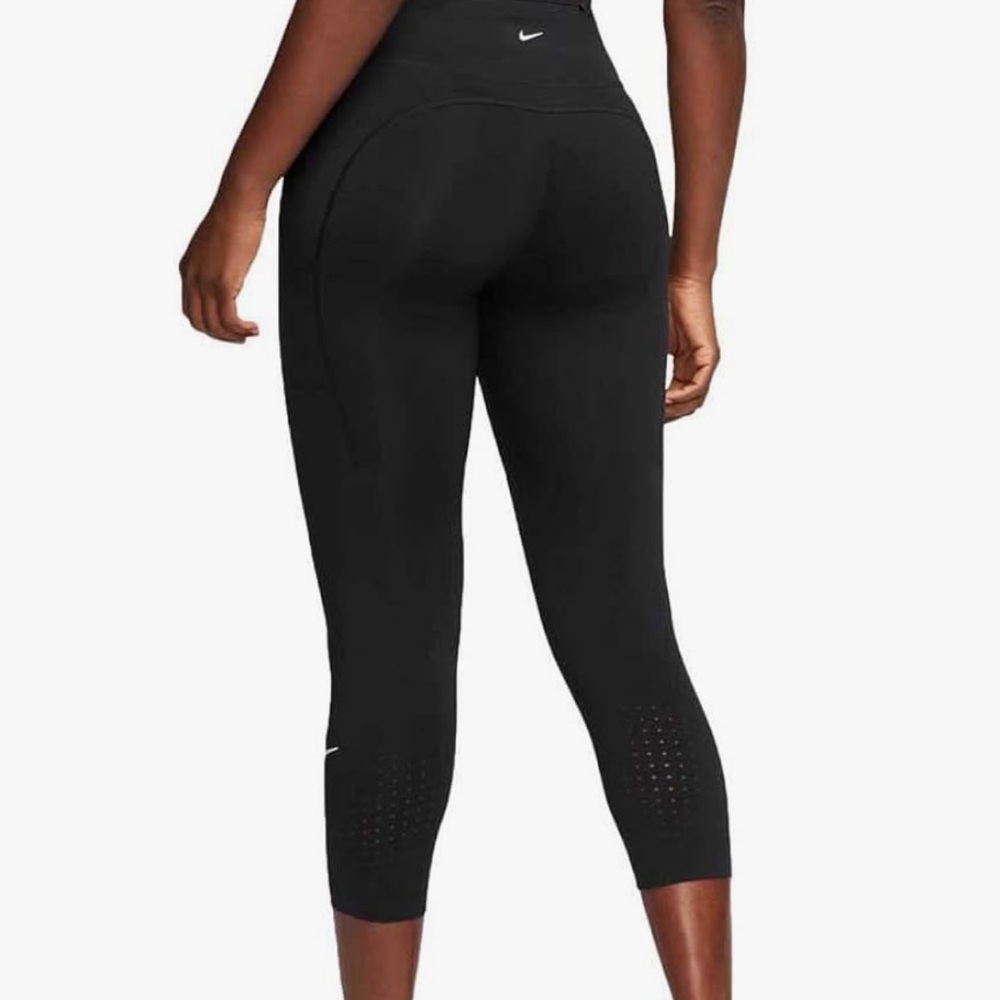 Black Nike epic luxe running dri fit cropped tights - Picture 3 of 10